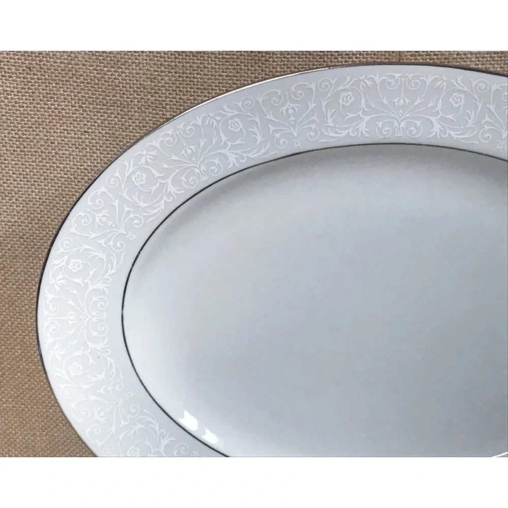 Vintage Nobility China Queens Bouquet Oval Serving Platter Cottage Fairy Core
